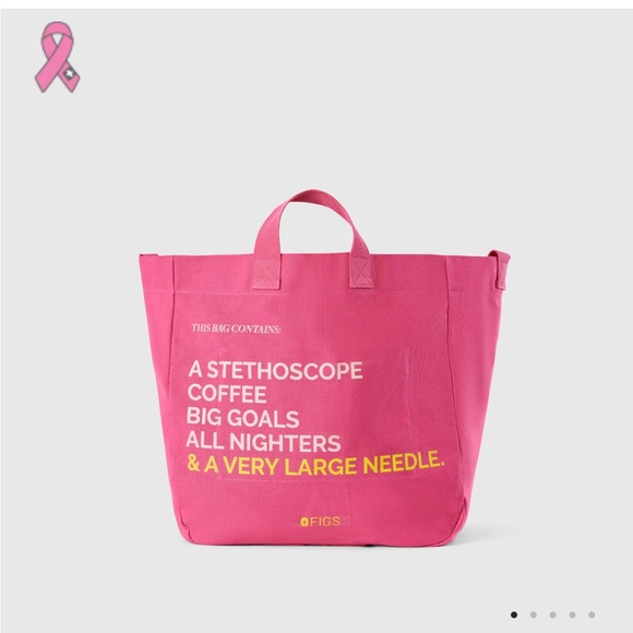 NWT NEW Figs color F*ing Pink Rare scrubs tote hospital bag for nurse doctor RN